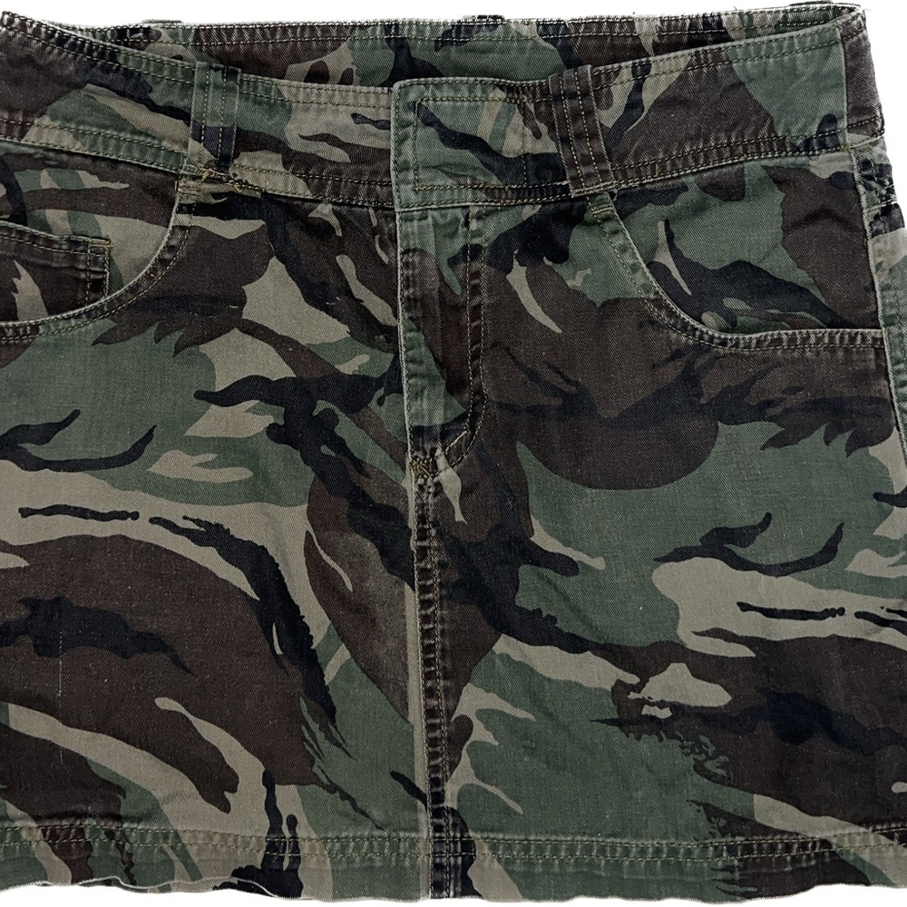 Triple Ave Camo Cargo Mini Skirt